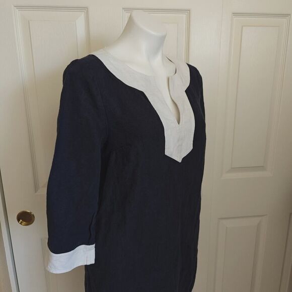 Michael Kors 3/4 sleeve linen shift dress sz M - Picture 4 of 10